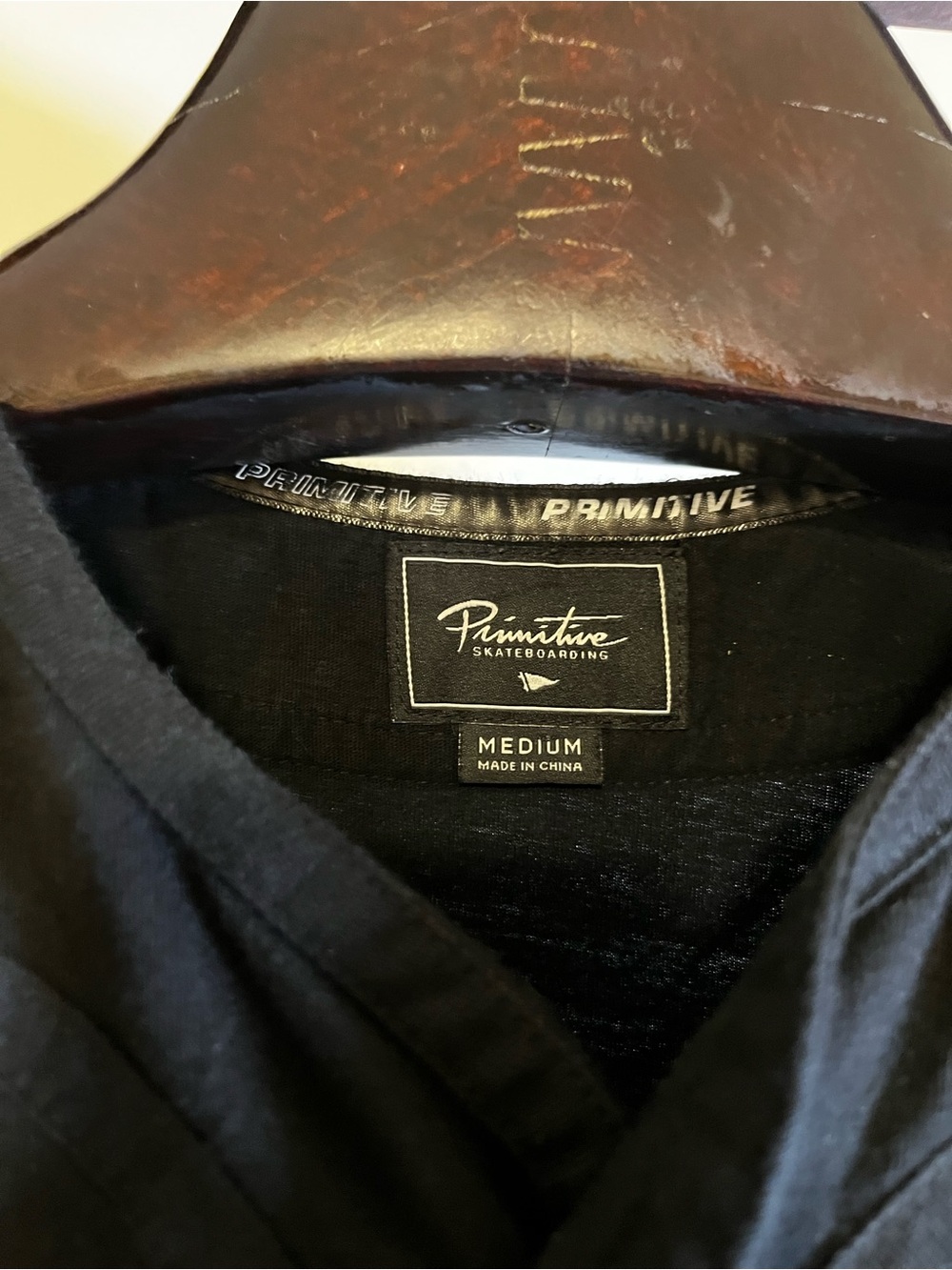 Primitive Black Button-Up Baseball Jersey with White 'P' Logo - Picture 3 of 8